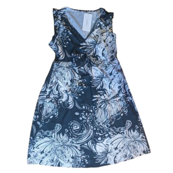 Teal Blue Floral Dress Size 14-16  New NWT - Picture 1 of 4